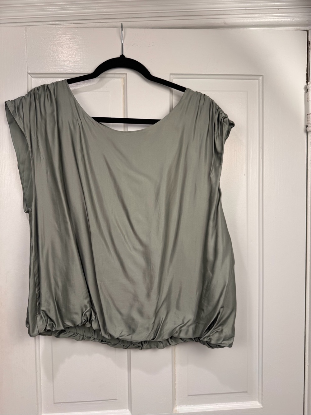 Anthropologie Sage Green Bubble Hem Sleeveless Tank